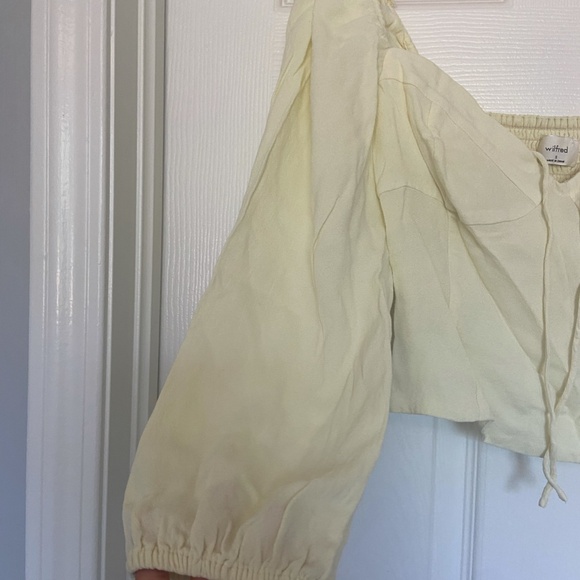 Wilfred Novella Top Long Sleeve Blouse LIGHT YELLOW - Picture 4 of 9